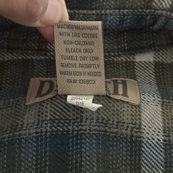 Duluth Trading Co. Flannel Shirt Men’s M Green Blue Plaid Long Sleeve - Picture 6 of 9